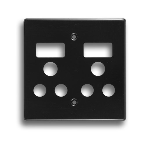CRABTREE 4X4 16A DBL SOCKET COVER BLACK