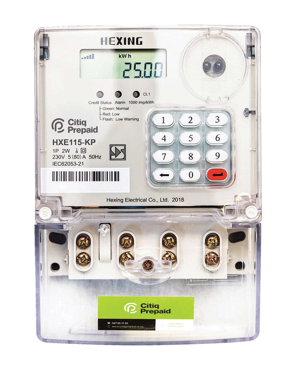 CITIQ Hexing Prepaid Meter 80A HXE115