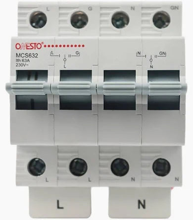 ONESTO 63A 2P CHANGE OVER DIN RAIL
