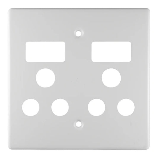 Crabtree 4x4 White Double Plug Cover
