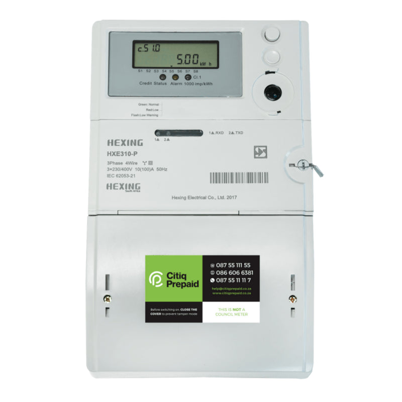 CITIQ Hexing Prepaid Meter 100A 3PH HXE310