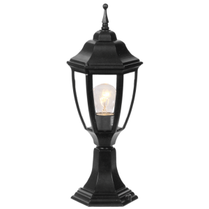 Bright Star L224 BLACK 6 PANEL LANTERN PILLAR IP44