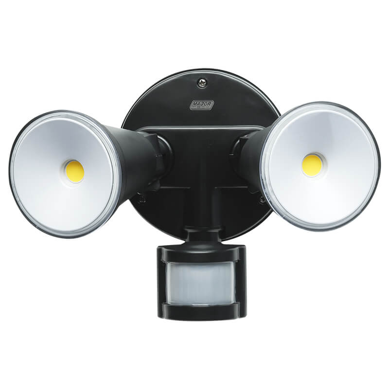 Major Tech SL92B 20W Twin Head LED PIR Security Light IP65 2400lm