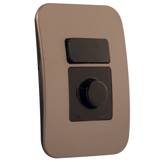 VETi 1 - Rotary Dimmer with Locator Switch - Complete BRONZ