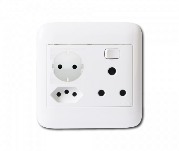 ONESTO ORACLE 4X4 1XRSA SWITCH SOCKET+ 1X NEW ZA SOCKET + 1X SCHUKO