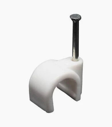 14MM ROUND CABLE CLIP WHITE