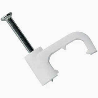 10MM CABLE CLIP FLAT WHITE